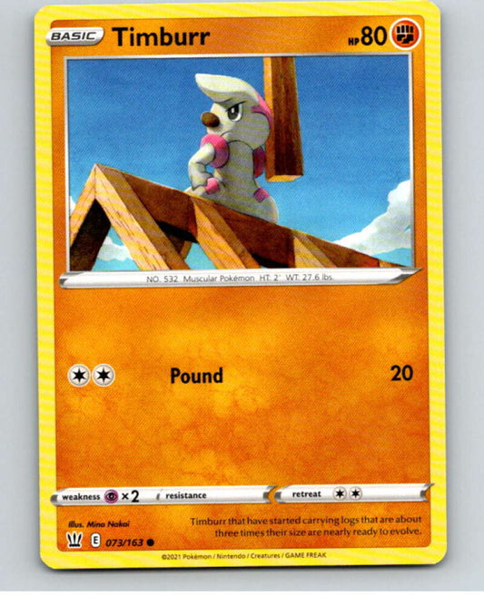 2021 Pokemon S&S Battle Styles #73 Timburr C V84724 Image 1