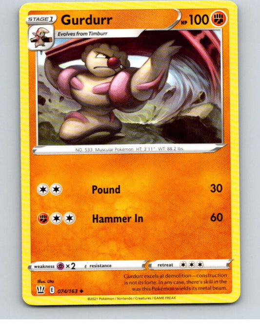 2021 Pokemon S&S Battle Styles #74 Gurdurr U V84726 Image 1
