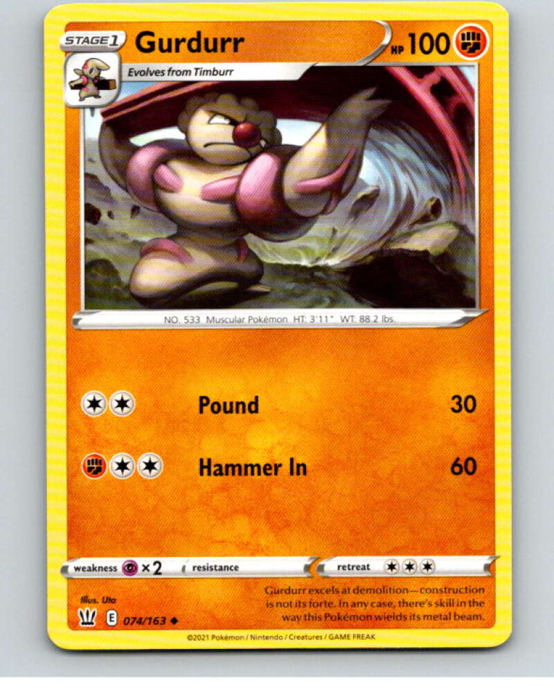 2021 Pokemon S&S Battle Styles #74 Gurdurr U V84727 Image 1