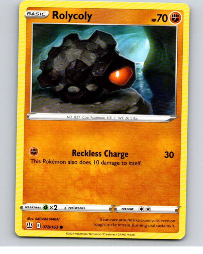Pokemon Rolcoly 2021 Pokemon S&S Battle Styles #78 Rolycoly C V84737 – Hockey Card ...