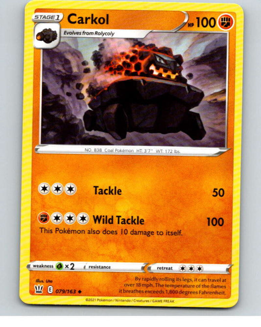 2021 Pokemon S&S Battle Styles #79 Carkol U V84740 Image 1