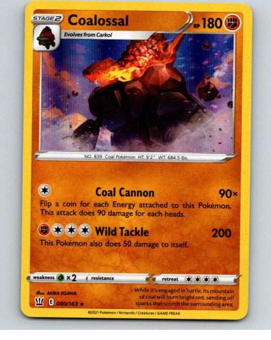 2021 Pokemon S&S Battle Styles #80 Coalossal HOLO R V84742 Image 1