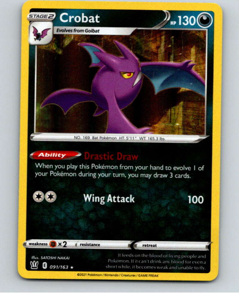 2021 Pokemon S&S Battle Styles #91 Crobat HOLO R V84758 Image 1