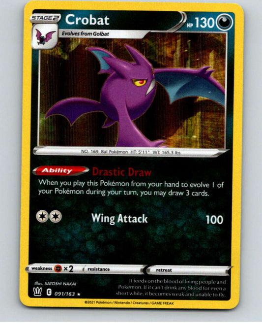 2021 Pokemon S&S Battle Styles #91 Crobat HOLO R V84758 Image 1