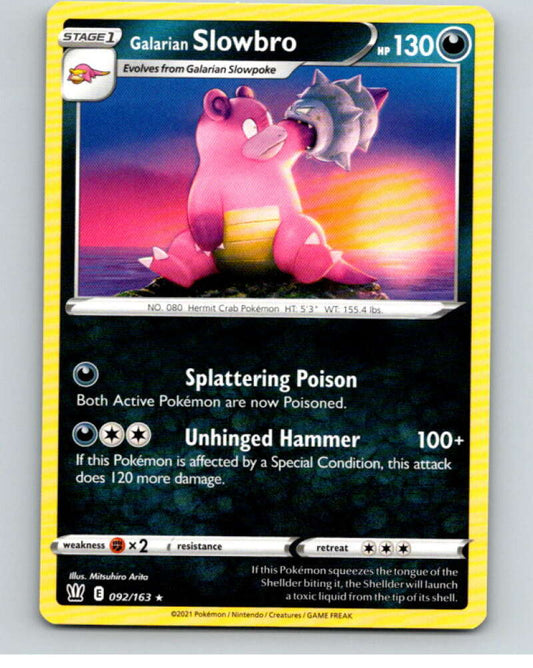 2021 Pokemon S&S Battle Styles #92 Galarian Slowbro R V84760 Image 1