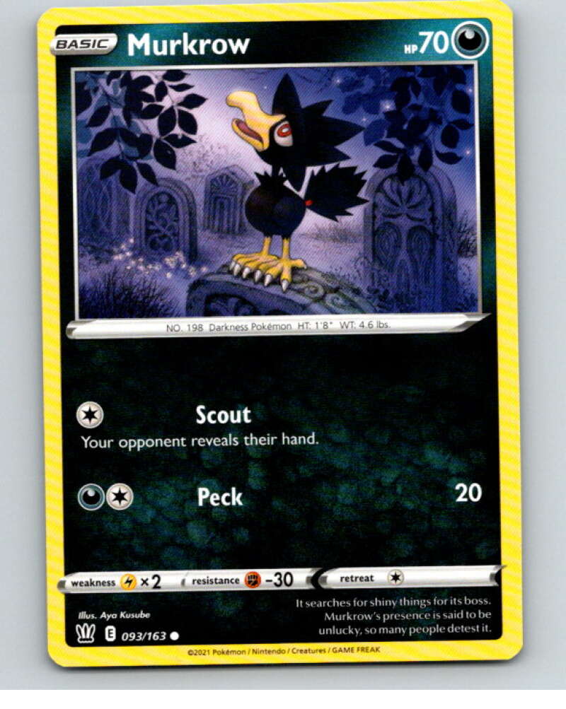 2021 Pokemon S&S Battle Styles #93 Murkrow C V84761 Image 1