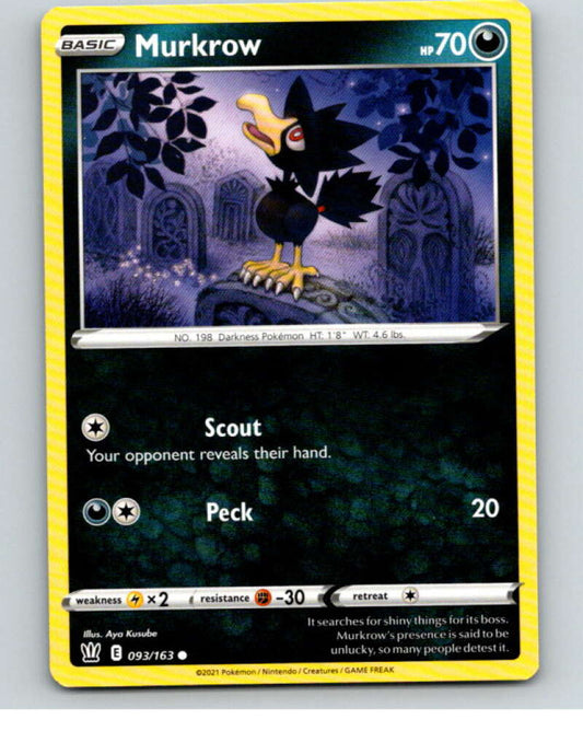 2021 Pokemon S&S Battle Styles #93 Murkrow C V84762 Image 1
