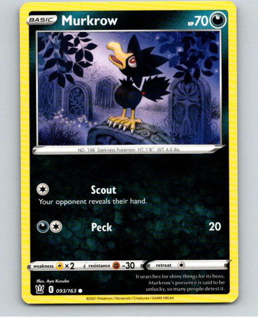 2021 Pokemon S&S Battle Styles #93 Murkrow C V84763 Image 1