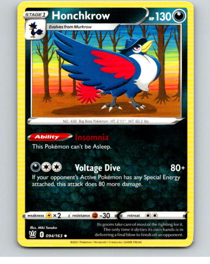 2021 Pokemon S&S Battle Styles #94 Honchkrow U V84766 Image 1