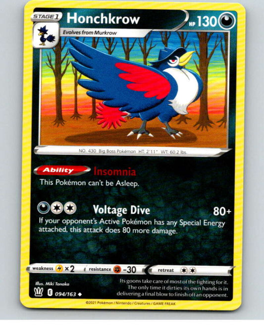 2021 Pokemon S&S Battle Styles #94 Honchkrow U V84767 Image 1