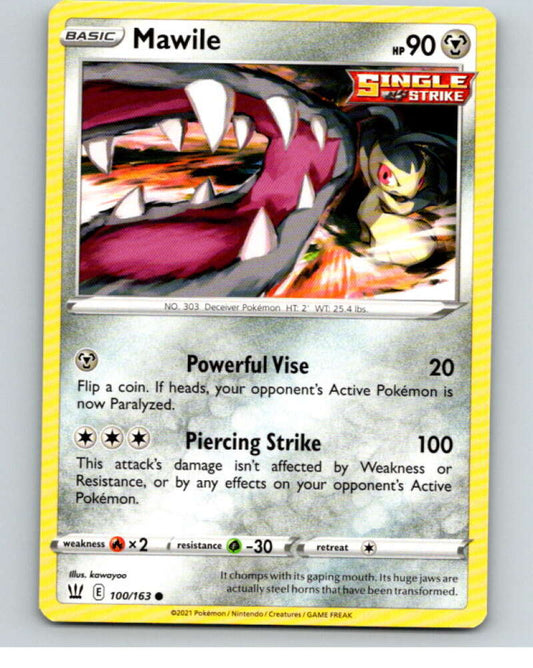 2021 Pokemon S&S Battle Styles #100 Mawile C V84779 Image 1