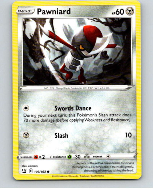 2021 Pokemon S&S Battle Styles #103 Pawniard C V84787 Image 1