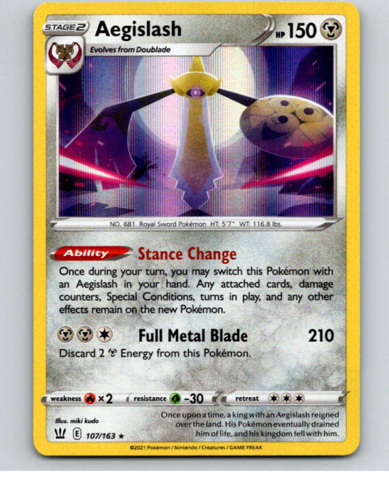 2021 Pokemon S&S Battle Styles #107 Aegislash HOLO R V84799 Image 1