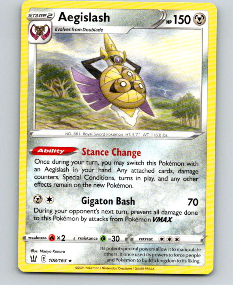 2021 Pokemon S&S Battle Styles #108 Aegislash R V84800 Image 1