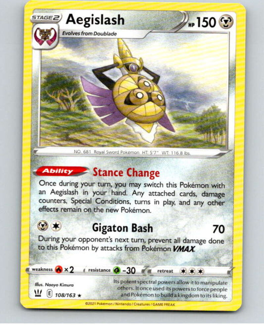 2021 Pokemon S&S Battle Styles #108 Aegislash R V84800 Image 1