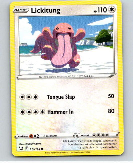 2021 Pokemon S&S Battle Styles #113 Lickitung C V84811 Image 1
