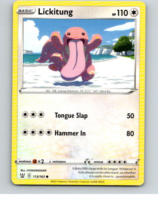 2021 Pokemon S&S Battle Styles #113 Lickitung C V84814 Image 1