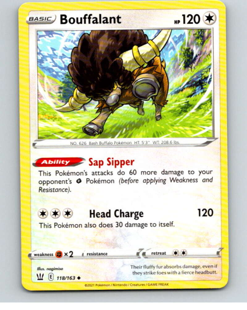 2021 Pokemon S&S Battle Styles #118 Bouffalant U V84823 Image 1
