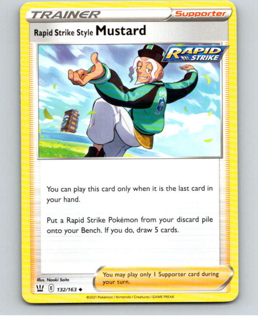2021 Pokemon S&S Battle Styles #132 Rapid Strike Style Mustard U V84852 Image 1