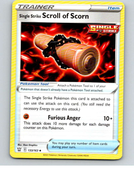 2021 Pokemon S&S Battle Styles #133 Single Strike Scroll of Scorn U V84854 Image 1
