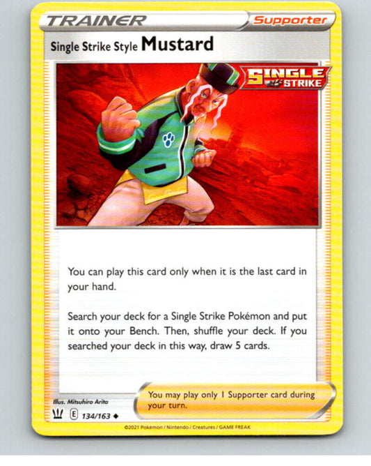 2021 Pokemon S&S Battle Styles #134 Single Strike Style Mustard U V84855 Image 1