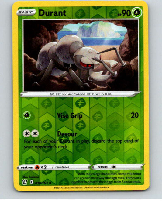 2021 Pokemon S&S Battle Styles Reverse Foil #10 Durant U V84909 Image 1