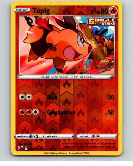 2021 Pokemon S&S Battle Styles Reverse Foil #23 Tepig C V84912 Image 1