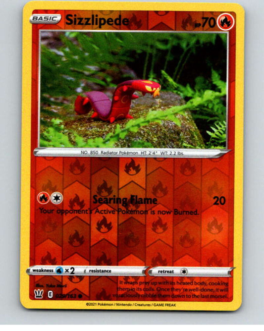 2021 Pokemon S&S Battle Styles Reverse Foil #29 Sizzlipede C V84913 Image 1