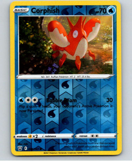 2021 Pokemon S&S Battle Styles Reverse Foil #38 Corphish C V84916 Image 1