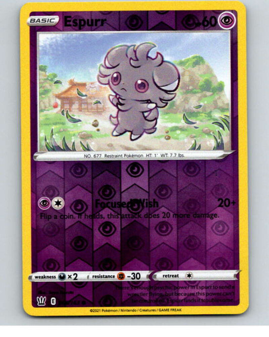 2021 Pokemon S&S Battle Styles Reverse Foil #60 Espurr C V84922 Image 1
