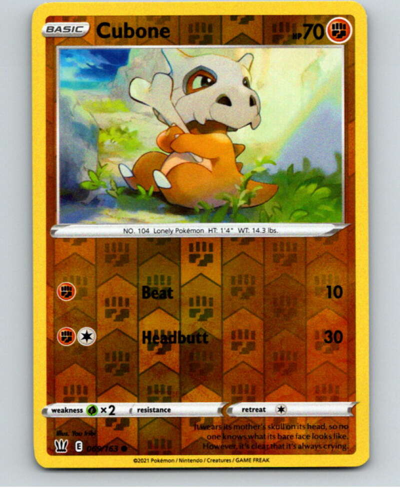 2021 Pokemon S&S Battle Styles Reverse Foil #69 Cubone C V84923 Image 1
