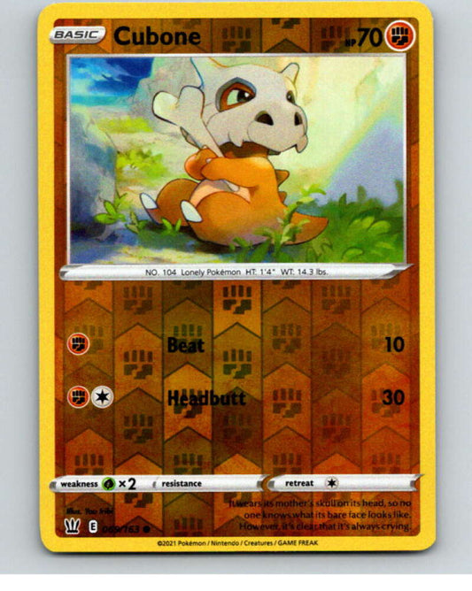 2021 Pokemon S&S Battle Styles Reverse Foil #69 Cubone C V84923 Image 1