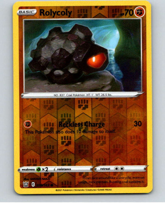 2021 Pokemon S&S Battle Styles Reverse Foil #78 Rolycoly C V84928 Image 1