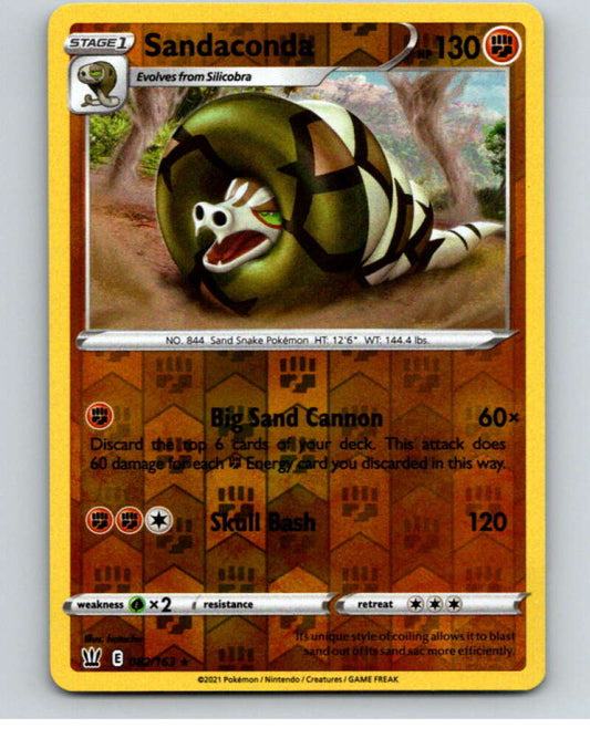 2021 Pokemon S&S Battle Styles Reverse Foil #82 Sandaconda HOLO R V84931 Image 1