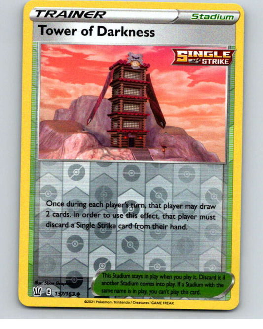 2021 Pokemon S&S Battle Styles Reverse Foil #137 Tower of Darkness U V84942 Image 1