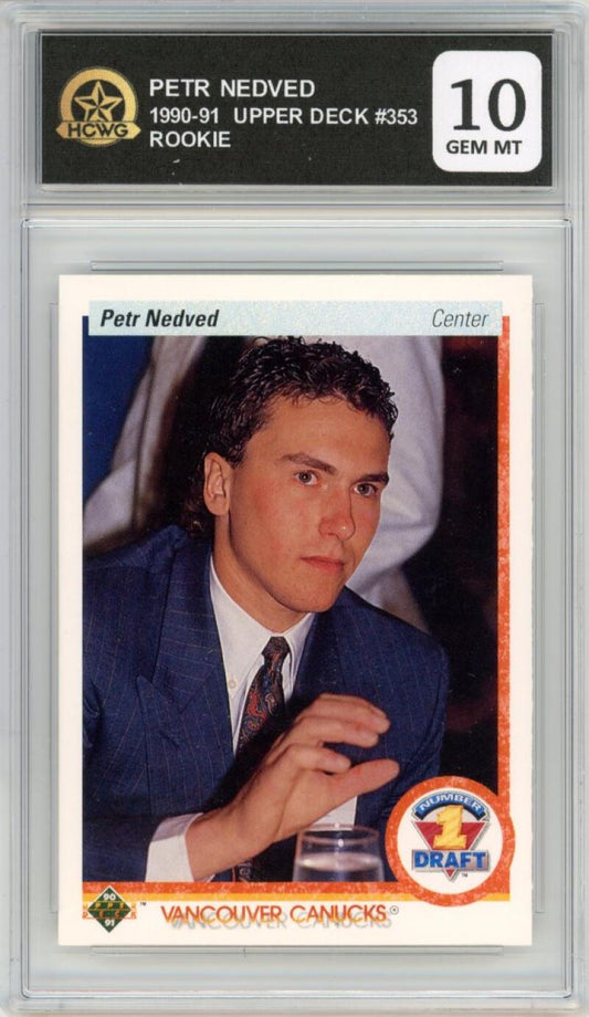 1990-91 Upper Deck #353 Petr Nedved Rookie RC Hockey Canucks HCWG 10 Image 1