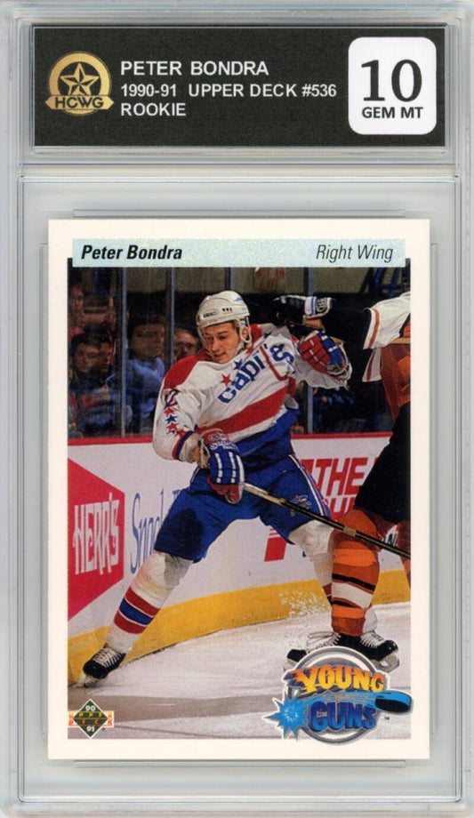1990-91 Upper Deck #536 Peter Bondra Rookie RC Hockey Capitals HCWG 10 Image 1