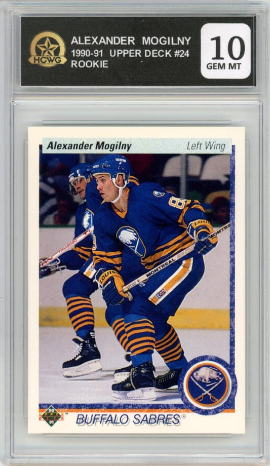 1990-91 Upper Deck #24 Alexander Mogilny Rookie RC Hockey Sabres HCWG 10 Image 1