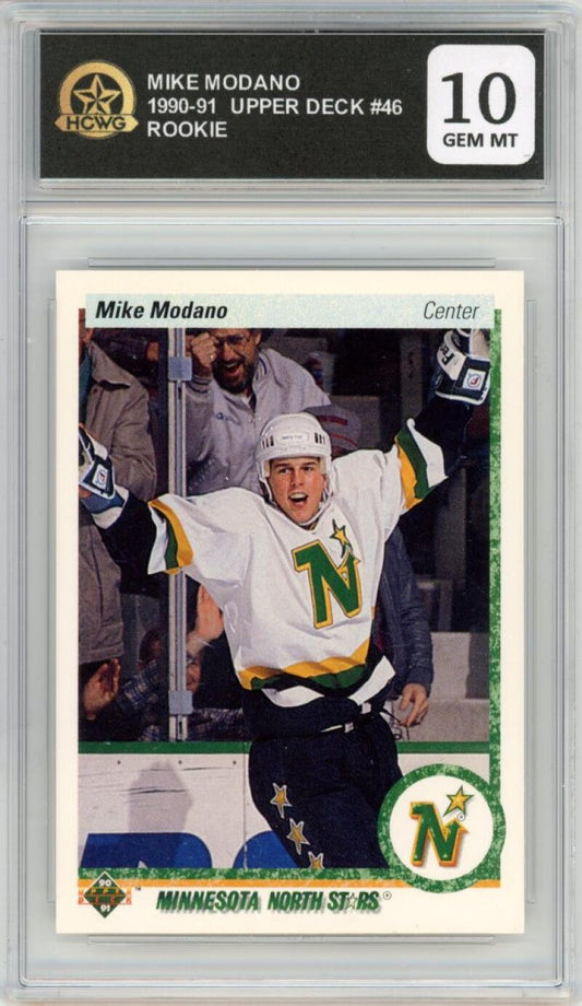 1990-91 Upper Deck #46 Mike Modano Rookie RC Hockey North Stars HCWG 10 Image 1