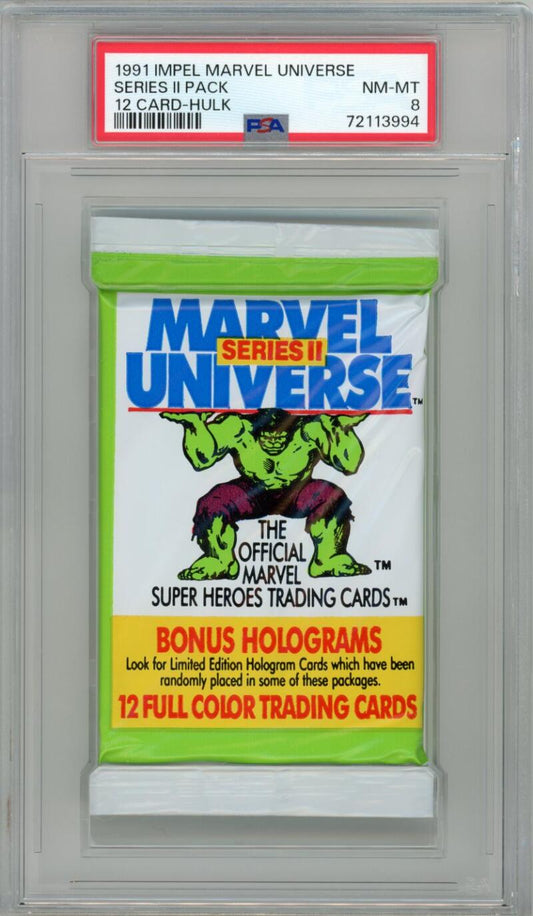 1991 Impel Marvel Universe Series 2 Foil Hobby Pack Hulk PSA 8 - POP 3 - 133994 Image 1