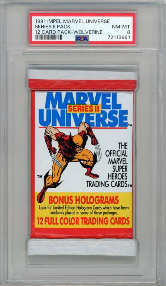 1991 Impel Marvel Universe Series 2 Foil Hobby Pack Wolverine PSA 8 - POP 7 - 133991 Image 1