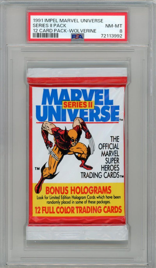 1991 Impel Marvel Universe Series 2 Foil Hobby Pack Wolverine PSA 8 - POP 7 - 133992 Image 1