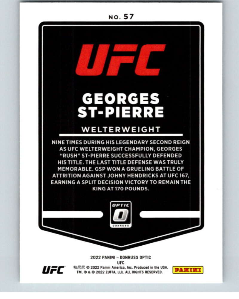 2022 Donruss MMA Optic #57 Georges St-Pierre    V85214 Image 2