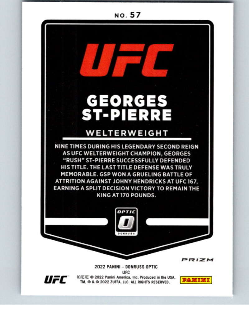 2022 Donruss MMA Optic Blue Velocity #57 Georges St-Pierre    V85277 Image 2