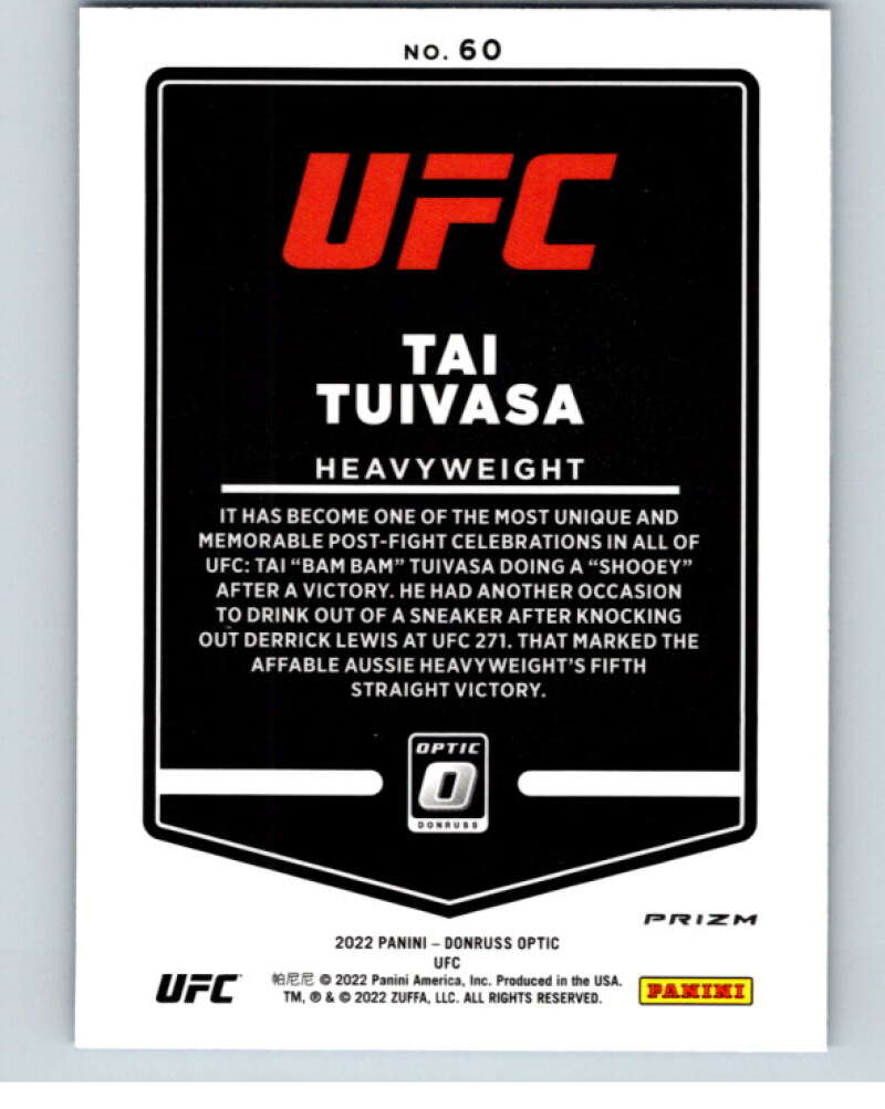 2022 Donruss MMA Optic Blue Velocity #60 Tai Tuivasa    V85278 Image 2