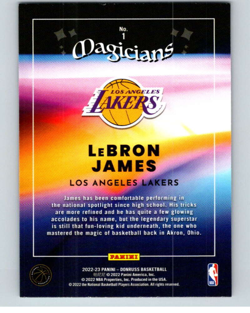 2022-23 Donruss Magicians #1 LeBron James  Los Angeles Lakers  V86054 Image 2