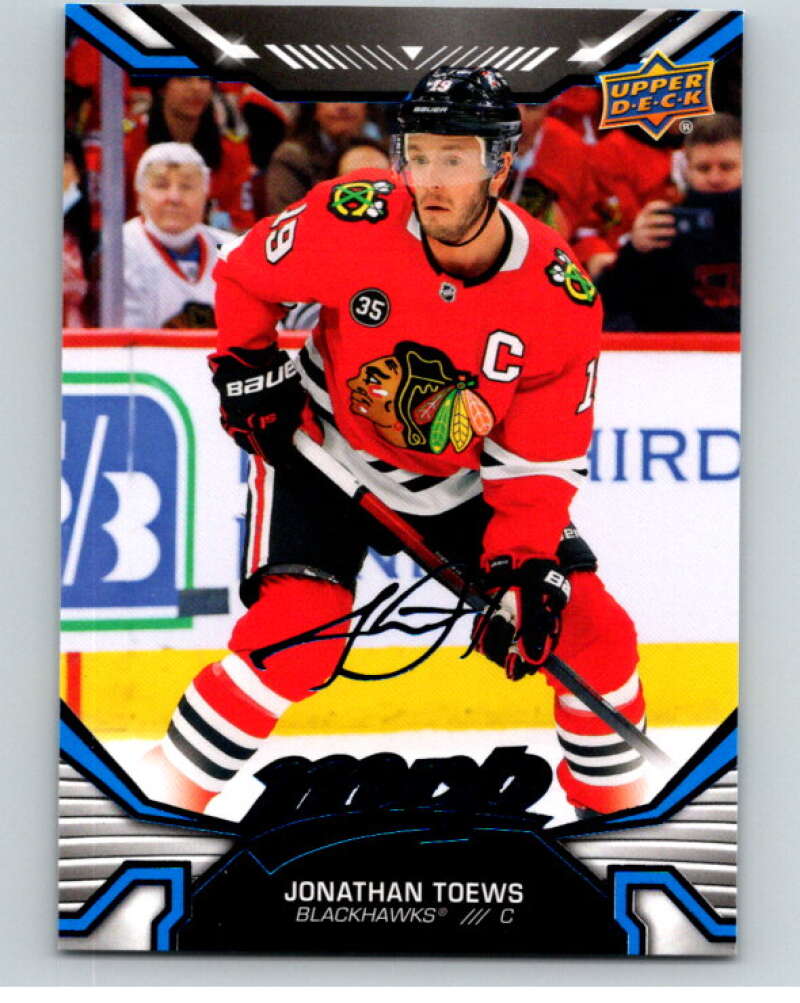 2022-23 UD MVP  Blue Script #6 Jonathan Toews  Chicago Blackhawks  V86066 Image 1