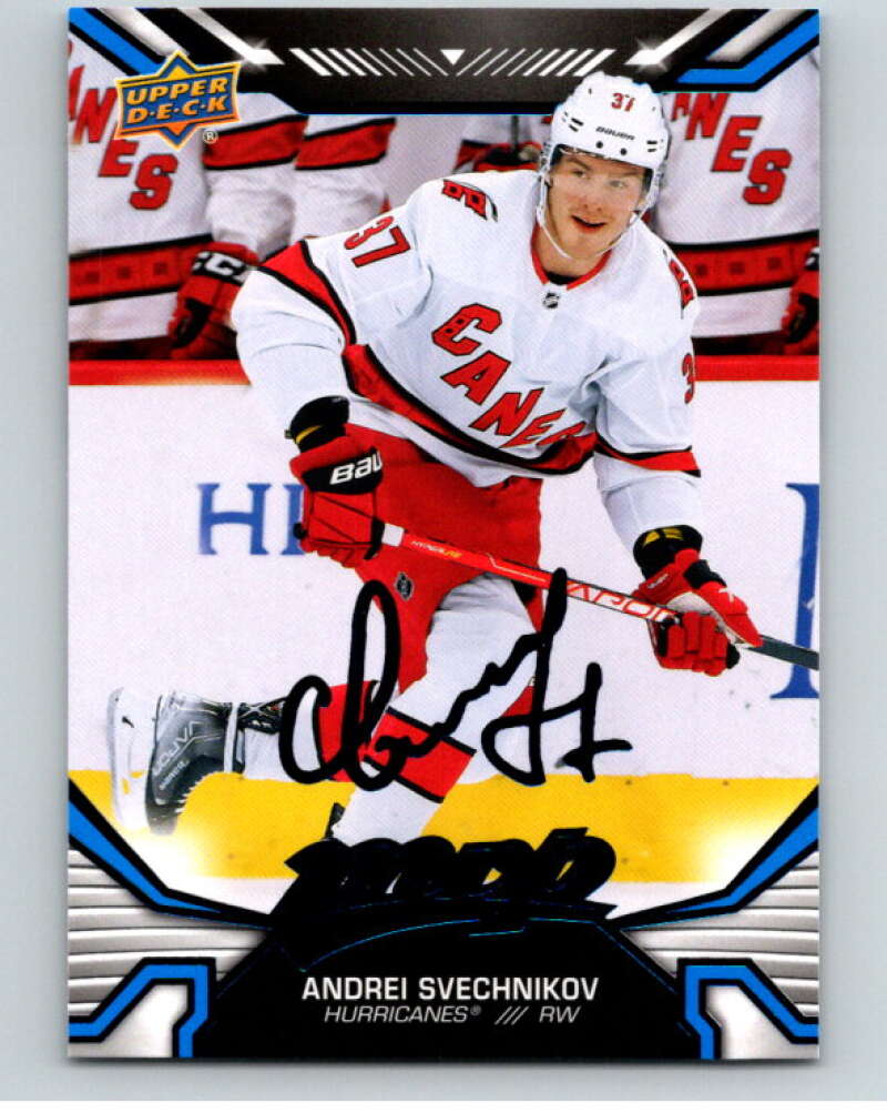 2022-23 UD MVP  Blue Script #15 Andrei Svechnikov  Carolina Hurricanes  V86075 Image 1