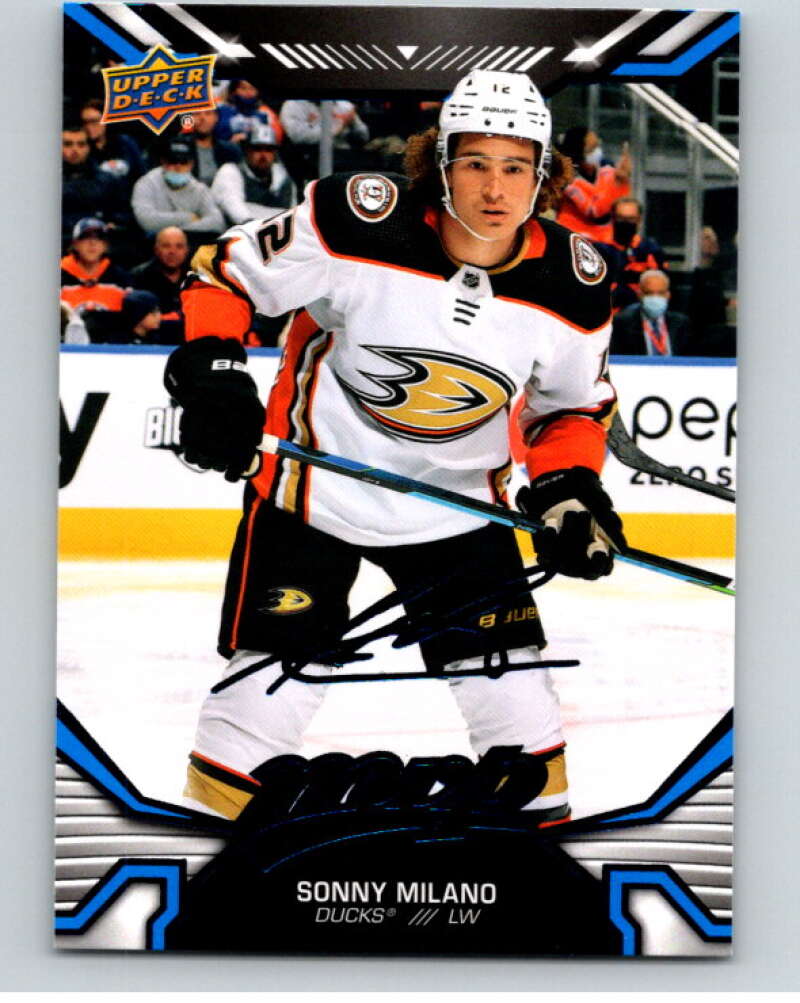 2022-23 UD MVP  Blue Script #75 Sonny Milano  Anaheim Ducks  V86135 Image 1