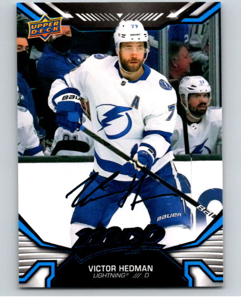 2022-23 UD MVP  Blue Script #112 Victor Hedman  Tampa Bay Lightning  V86172 Image 1